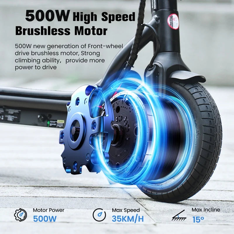 iScooter Electric Scooter Adult, 350W Motor, 21 Miles Long Range, 19 mph & 8.5" Pneumatic tire Folding Commuter Electric Scooter for Adults & Teens, Superior Performance Smart App & Dual Braking