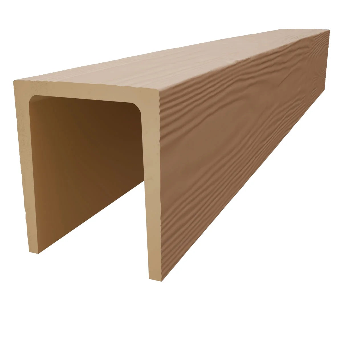 Ekena Millwork 3 1/2"W x 3 1/2"H x 120"L 3-Sided (U-Beam) Mena HeritageTimber Faux Wood Ceiling Beam, Kona Brown