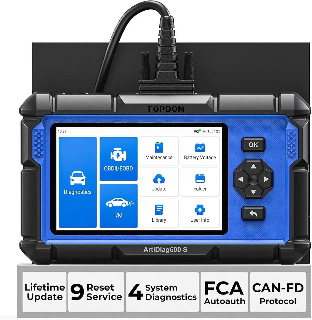 OBD2 Scanner TOPDON AD600S C0de Reader, 9 Reset Services, Free Lifetime Upgrade
