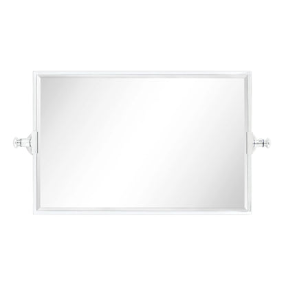 TEHOME Black Beveled Rectangle Pivot-N-View Bathroom Vanity Mirror 14x22"