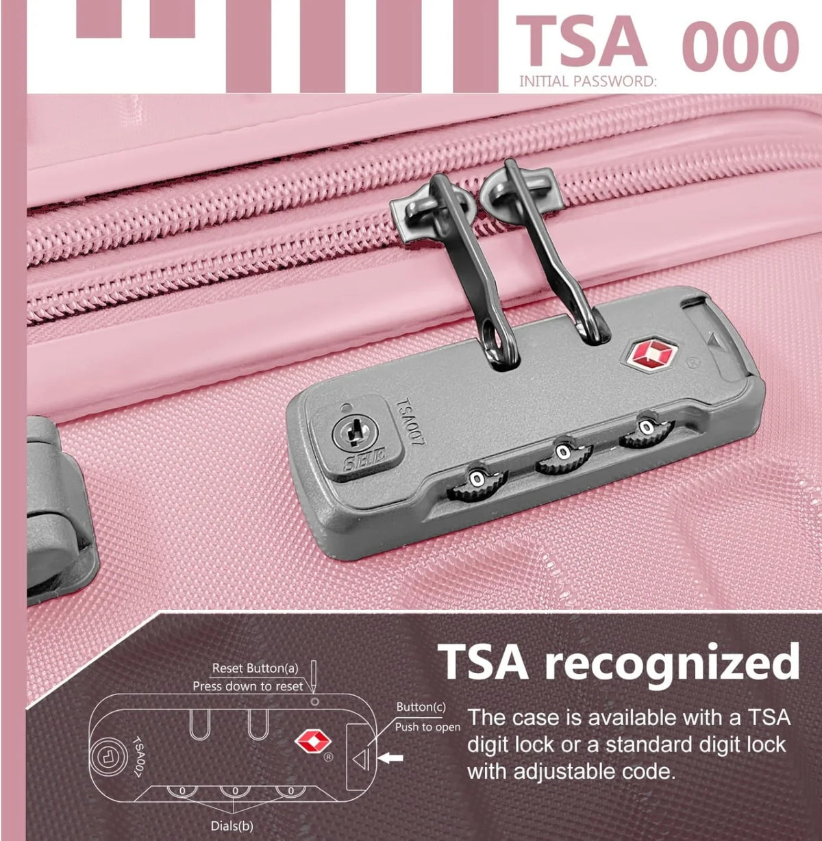 6-Piece Hardshell Luggage Set with Expandable Spinner Suitcases & TSA Lock, 25% Extra Capacity, Duffel Bag & Toiletry Kit, Cream ABS Suitcases