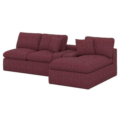 BEBPILOO Modular Chenille 107.9" Sofa with Flexible Configuration, Double - Layer Cushions, Deep Seating & Side Storage Pockets, Full-compressed Sofa for Living Room, Gray