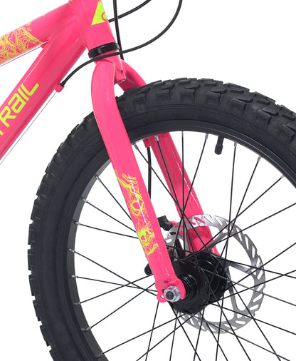 20" Ozark Trail Vibe Mountain Bike, 7 Speed, Fits Rider 3'11"-4'4", Pink, Child/Tween/Teen, Unisex