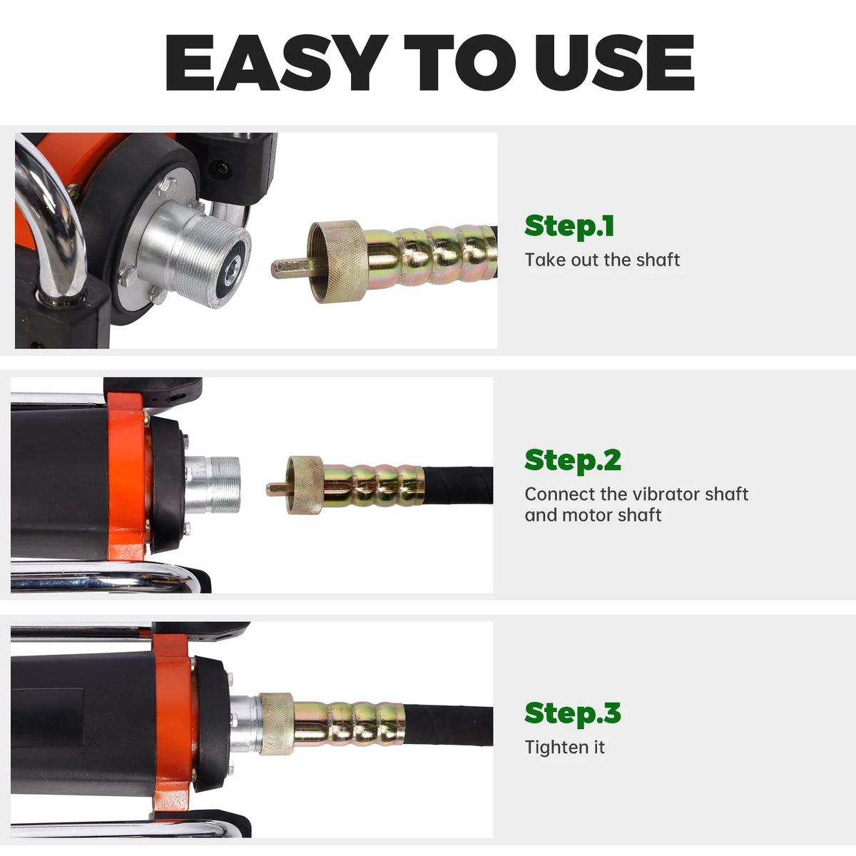 16,000 VPM Concrete Vibrating Tool, Concrete Vibrating Tool Equipped With 14.75FT Steel Vibrating Rod And Stainless Steel Roll Cage, Suitable For Removing Bubbles From Construction Cement
