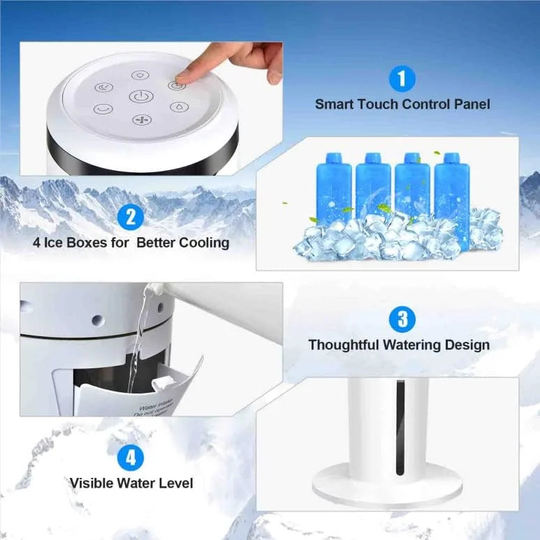 Giantex Evaporative Air Cooler, Floor Standing Portable Air Cooler Fan, Quiet Cooling for Bedroom/Living Room/Office