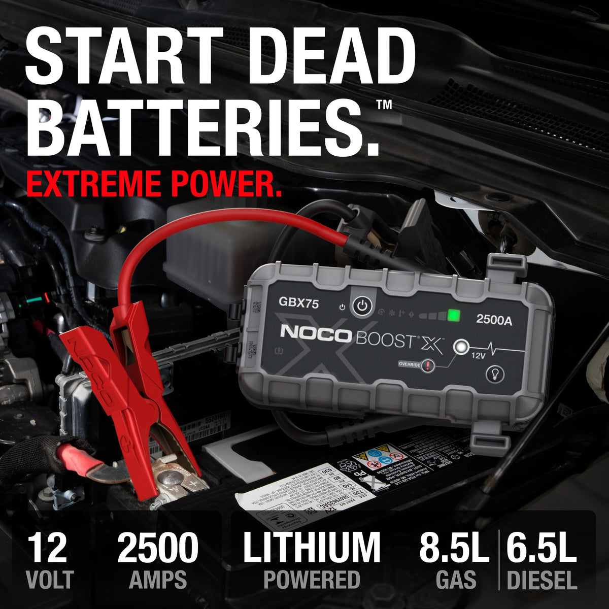 NOCO Boost X GBX75: 2500A 12V UltraSafe Portable Lithium Jump Starter