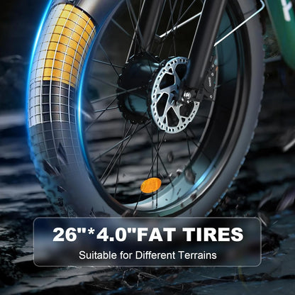 Fat Tire E-bike 2000W Ebike for Adults, 52V 22.4AH Battery Dual Motor 26" Full Suspension Electric Bicycles 35MPH AWD Mountain E Bike Hydraulic Brakes