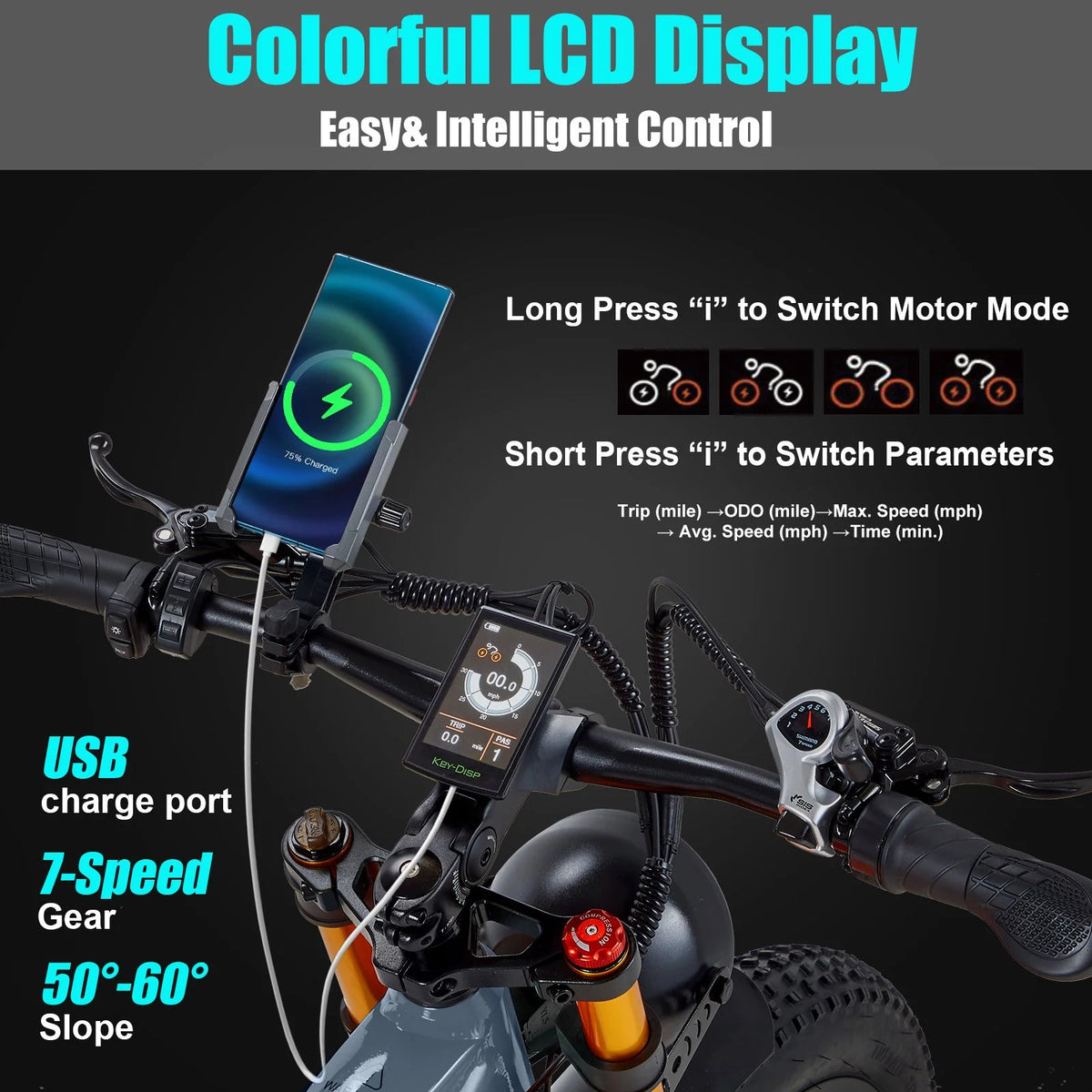 Dual Motors AWD 2000W Electric Bike for Adult 26'' UL2849 48V 30AH E-mountain bike 4.0 Fat Tire up to 35MPH&120Miles Long Range Off-road Ebike Dual Hydraulic Disc Brakes&Ful Suspension Electric Bicyc