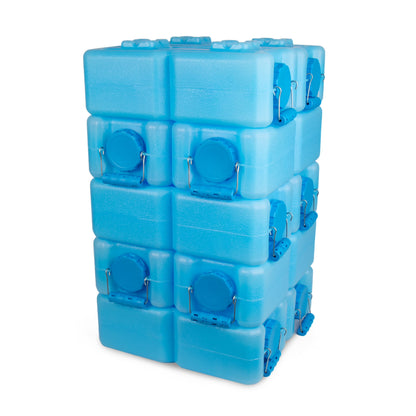 WaterBrick Stackable 3.5 Gallon Blue Water & Food Storage Container - 10 Pack