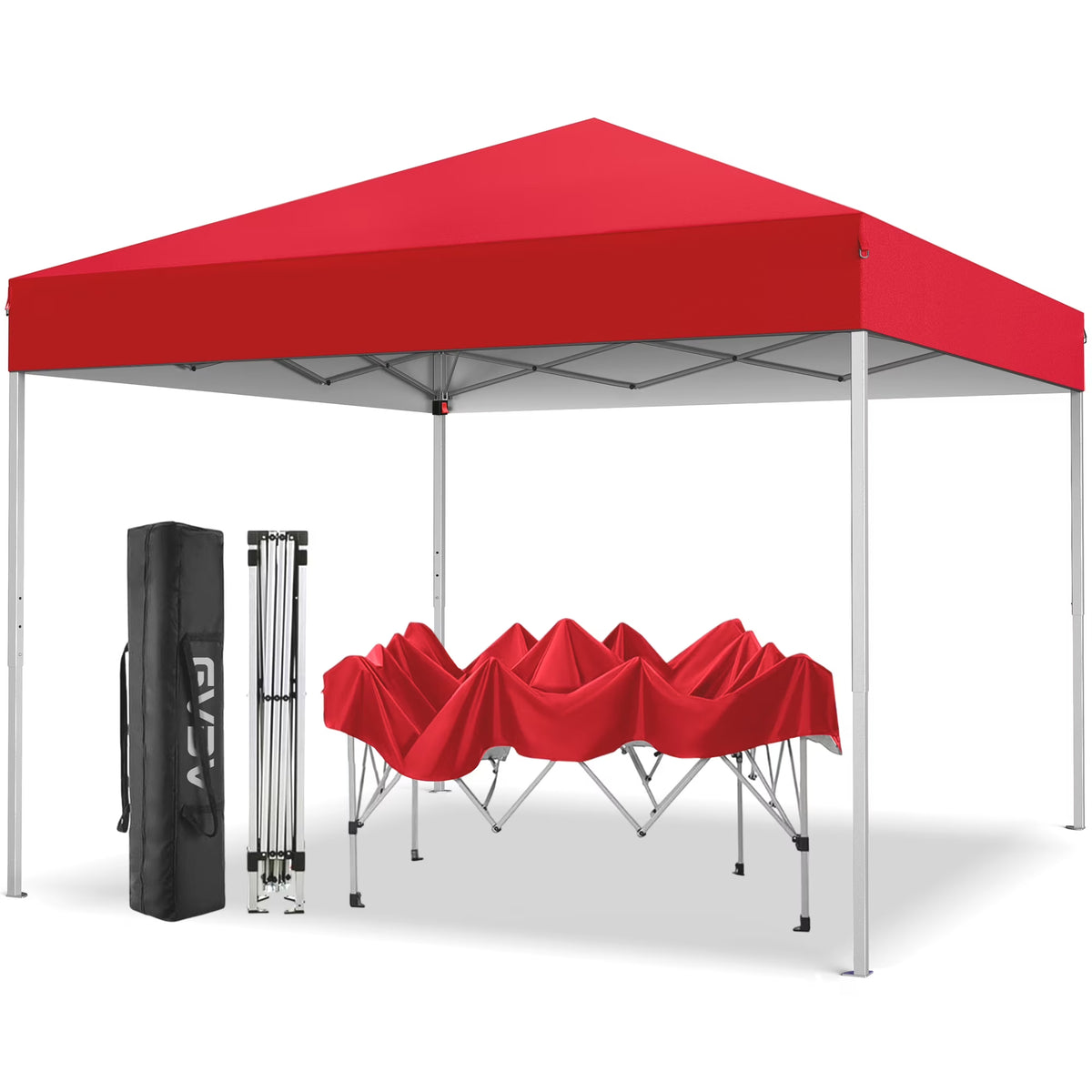 GVDV Canopy Tent, 10x10 ft Easy Pop up Outdoor Canopy Tent, Portable Straight Leg Gazebo Instant Canopy, Blue