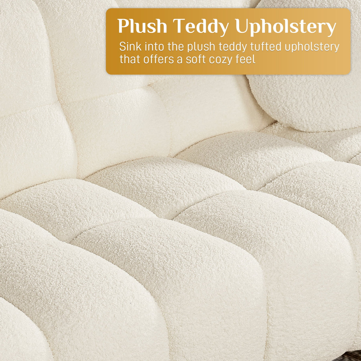 Rophefx 2-Seat Corduroy Deep Seat Cloud Sofa Couch for Living Room, Bedroom