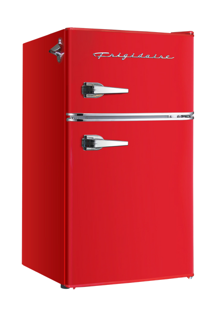 Frigidaire Retro 3.1 Cu ft Two Door Compact Refrigerator with Freezer, Red
