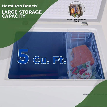 Hamilton Beach 5.0 Cu. Ft. Chest Freezer, White, HBFRF510