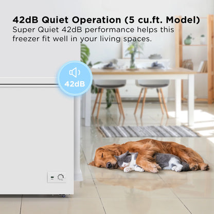 TCL 5.0 Cu. Ft. Chest Freezer, White, Garage Ready, CF053W