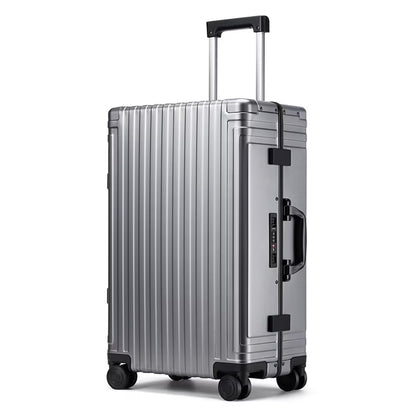 All Aluminum Hardshell Luggage, Airline Approved Zipperless Hardside Carry on Suitcase with Spinner Wheels, Checked Aluminium Luggage Metal Rolling Luggage Case for Travel, Business