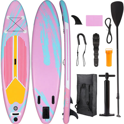 LAZY BUDDY 10ft Inflatable Stand Up Paddle Board with Premium SUP Accessories, Non-Slip EVA Deck, for Adults & Youth of All Skill Levels