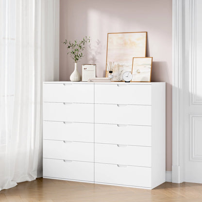 Homfa 5 Drawers Dresser, 23.6"W White Dresser, Modern Chest with Drawer for Bedroom