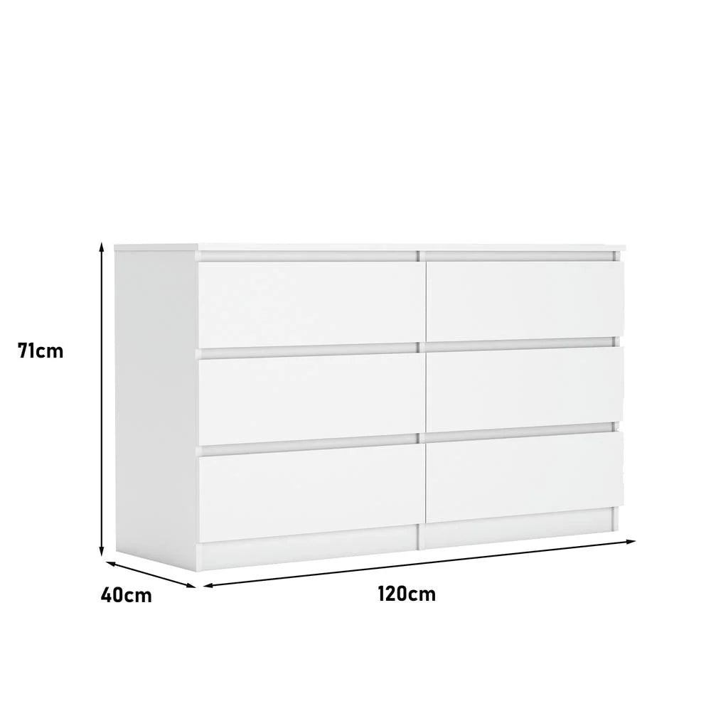 Kadyn Modern 6 Drawer Dresser Wood Cabinet,Dresser for Bedroom, Kitchen Storage Cabinet with Drawers, Chest of Drawers(Black)