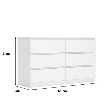 Kadyn Modern 6 Drawer Dresser Wood Cabinet,Dresser for Bedroom, Kitchen Storage Cabinet with Drawers, Chest of Drawers(Black)