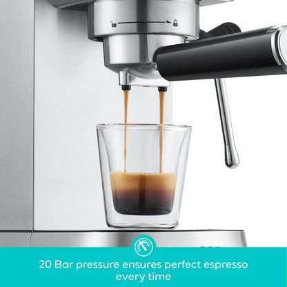 CASABREWS CM5418 Plus 20-Bar Semi-Automatic Espresso Machine & Coffee Maker with Steam Wand, Cold Brew Function, Stainless Steel, Silver