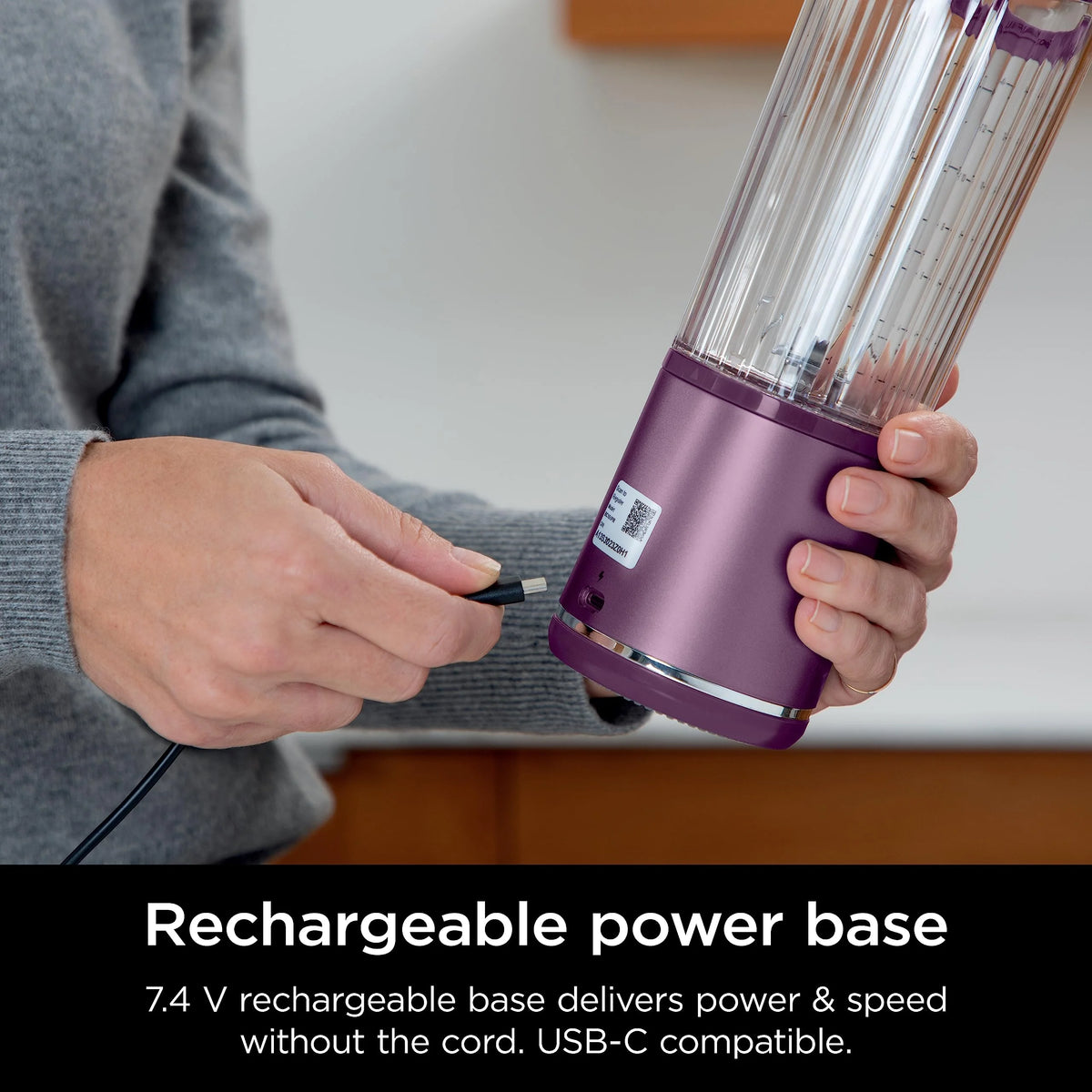 Ninja Blast Portable Blender, Cordless, 18oz. Vessel, Personal Blender for Shakes & Smoothies, BPA Free, Leakproof Lid & Sip Spout, USB-C Rechargeable, Dishwasher Safe Parts, Metallic Purple,