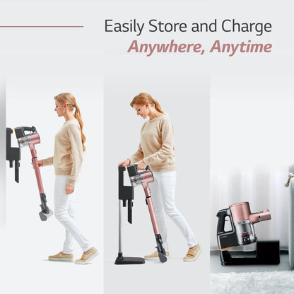 LG Cord Zero A9 Cordless Stick Vacuum - A912PM, Lightweight, Powerful Suction, Pet Hair, Hard Floor, Carpet, HEPA Filter, Self-Cleaning Brushroll, LED Headlights, Rechargeable, Multi-Surface