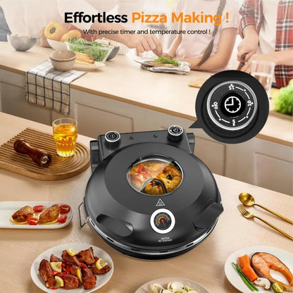 US 2025 Deals For You Days Electric Pizza Oven & Maker, Indoor & Outdoor Portable, 12-Inch Pizza Stone Heats Up to 800��F