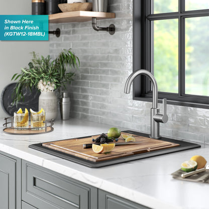 KRAUS Bellucci 18 Granite Composite Workstation Drop-In Top Mount Single Bowl Kitchen Bar Sink in White with Accessories