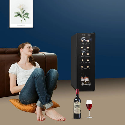 Ktaxon 18 Bottle Compressor Wine Cooler Freestanding Wine Fridge, Fast Cooling, Low Noise