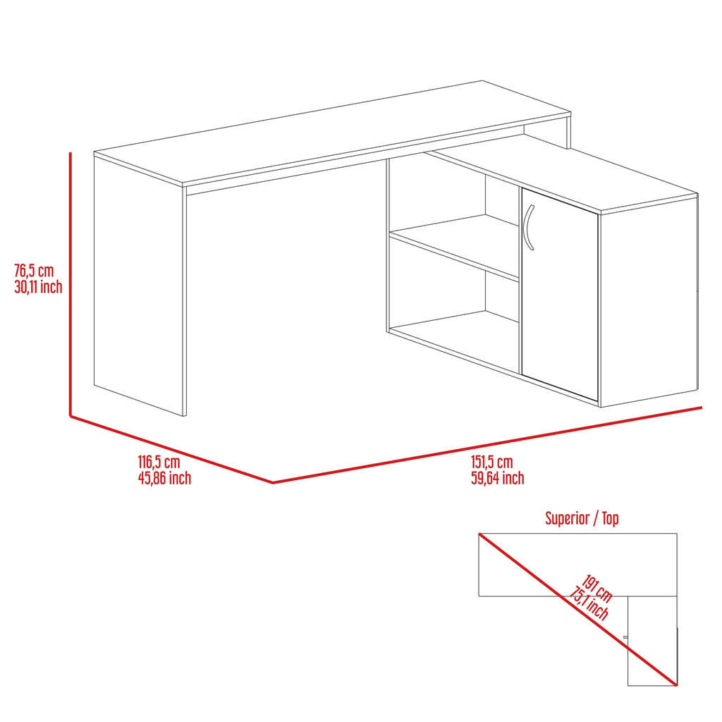 L Shaped Desk, Corner Desk with Sotrage Cabinets, Computer Desk Home Office Desk Writing Study Gaming Table Workstation for Home Game