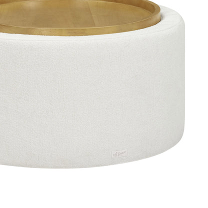 Beautiful Drew Stowaway Coffee Table with Storage by Drew Barrymore, Cream