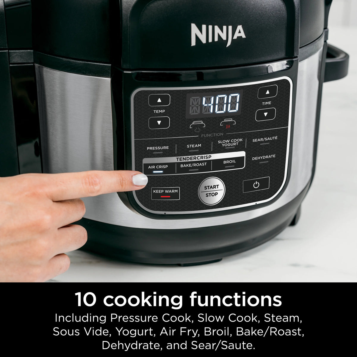 Ninja Foodi 10-in-1 Multi-Cooker, 6.5 Quart, Pressure Cooker & Air Fryer, Stainless Steel, OS300