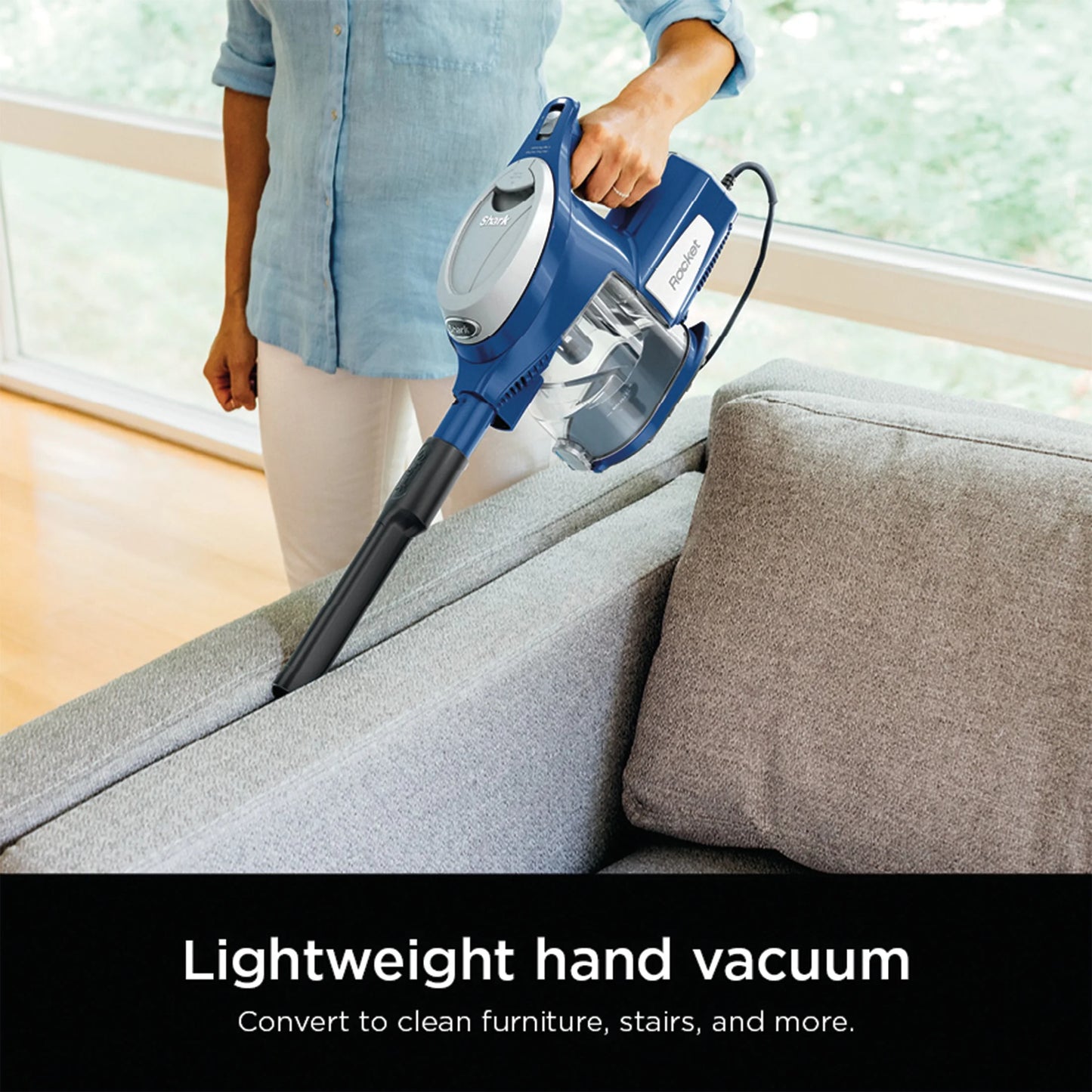 Shark Rocket Ultra-Light Corded Stick Vacuum Cleaner, Blue �C Lightweight, Bagless, for Carpet & Hard Floors