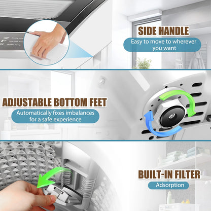 Veeboto 17.8lb Full Automatic Washing Machine, Compact Washing Machine with Drain Pump, Power Motor 20-Mins Quick Wash, LED Display, Washer and Dryer Combo Low Noise for Apartment Dorm Household