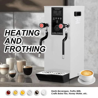 Commercial Milk Frother, 110V 1400W Automatic Foam Machine with LED Display for Coffee Shops (Black)