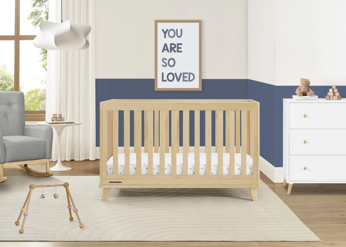 Delta Children Frankie 4-in-1 Convertible Crib - Greenguard Gold Certified, Black with Natural