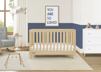 Delta Children Frankie 4-in-1 Convertible Crib - Greenguard Gold Certified, Black with Natural