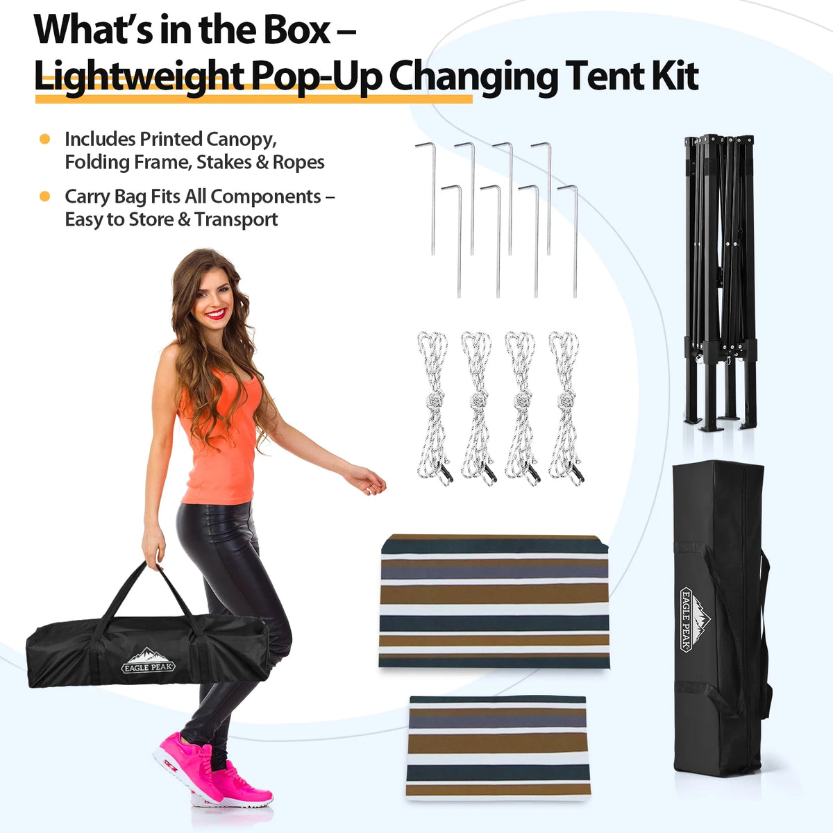 EAGLE PEAK Flex Ultra Compact 4 ft x 4 ft Pop-up Changing Room Canopy, Portable Privacy Cabana