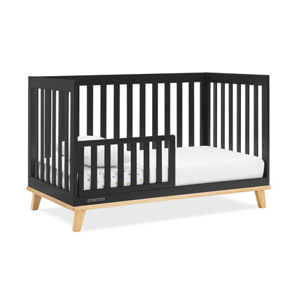 Delta Children Frankie 4-in-1 Convertible Crib - Greenguard Gold Certified, Black with Natural