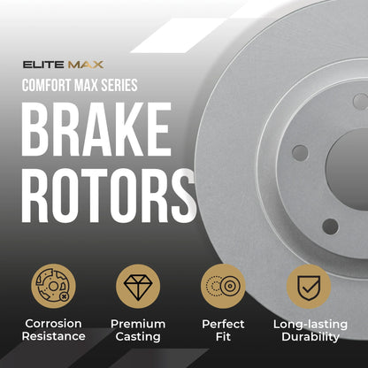 Max Advanced Brakes - Brake Kit for 2006-2011 2012 2013-2018 Dodge Ram 1500 5 Lug 2007-2009 Dodge Durango Front Replacement Cross Drilled Disc Brake Rotors and Ceramic Brake Pads