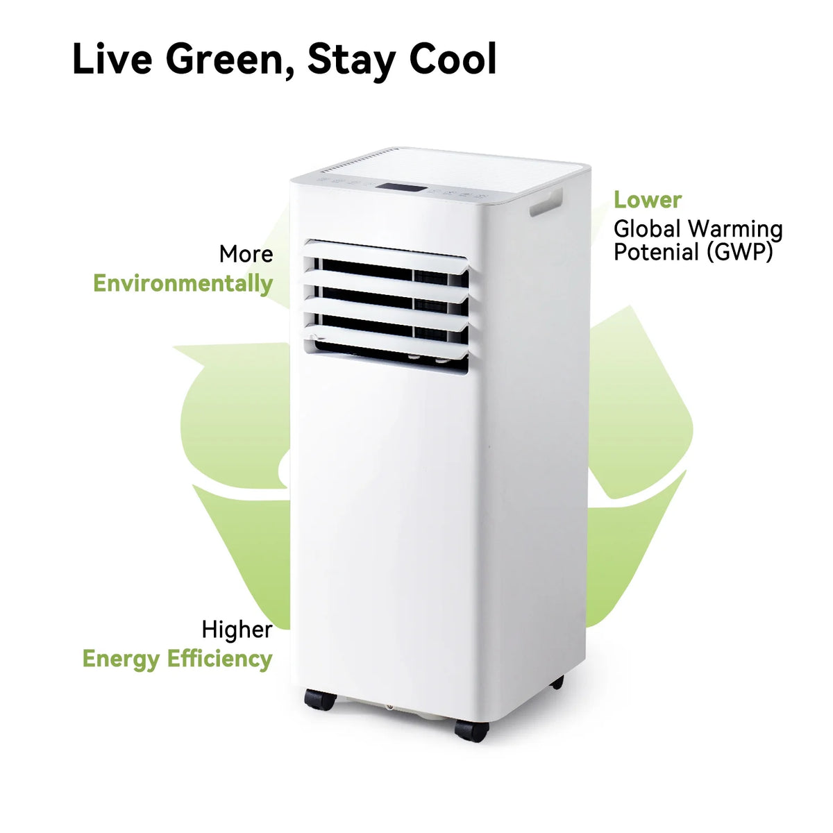 Bapipro 10,000 BTU Smart Portable AC - WiFi/Remote, 4-in-1 for 300 Sq.Ft, 24H Timer, Window Kit, ��55dB, ETL Certified