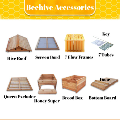 Bee Hive with Tap and Flow Hive Frame Complete Beehive Kit for Beginners