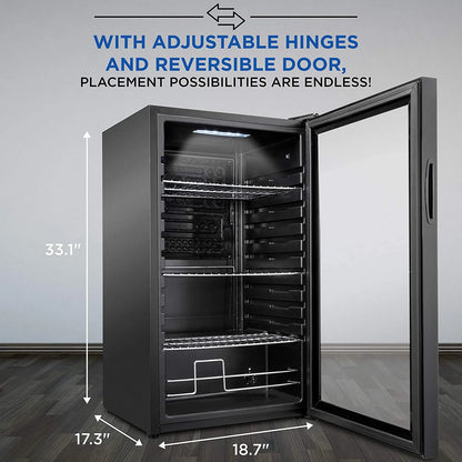 Ivation 101-Bottle Wine Cellar, Freestanding Mini Fridge - Stainless Steel