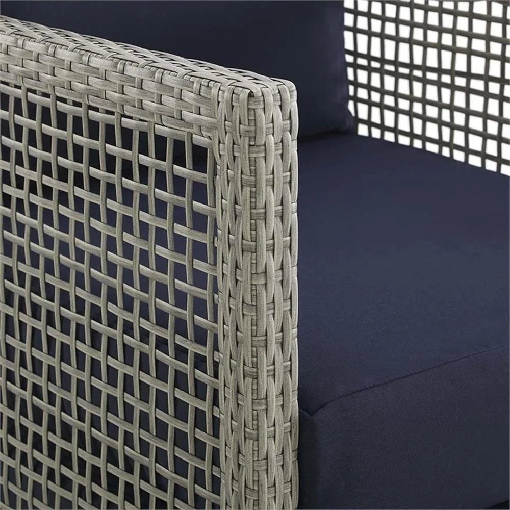 Afuera Living Wicker Patio Loveseat in Gray