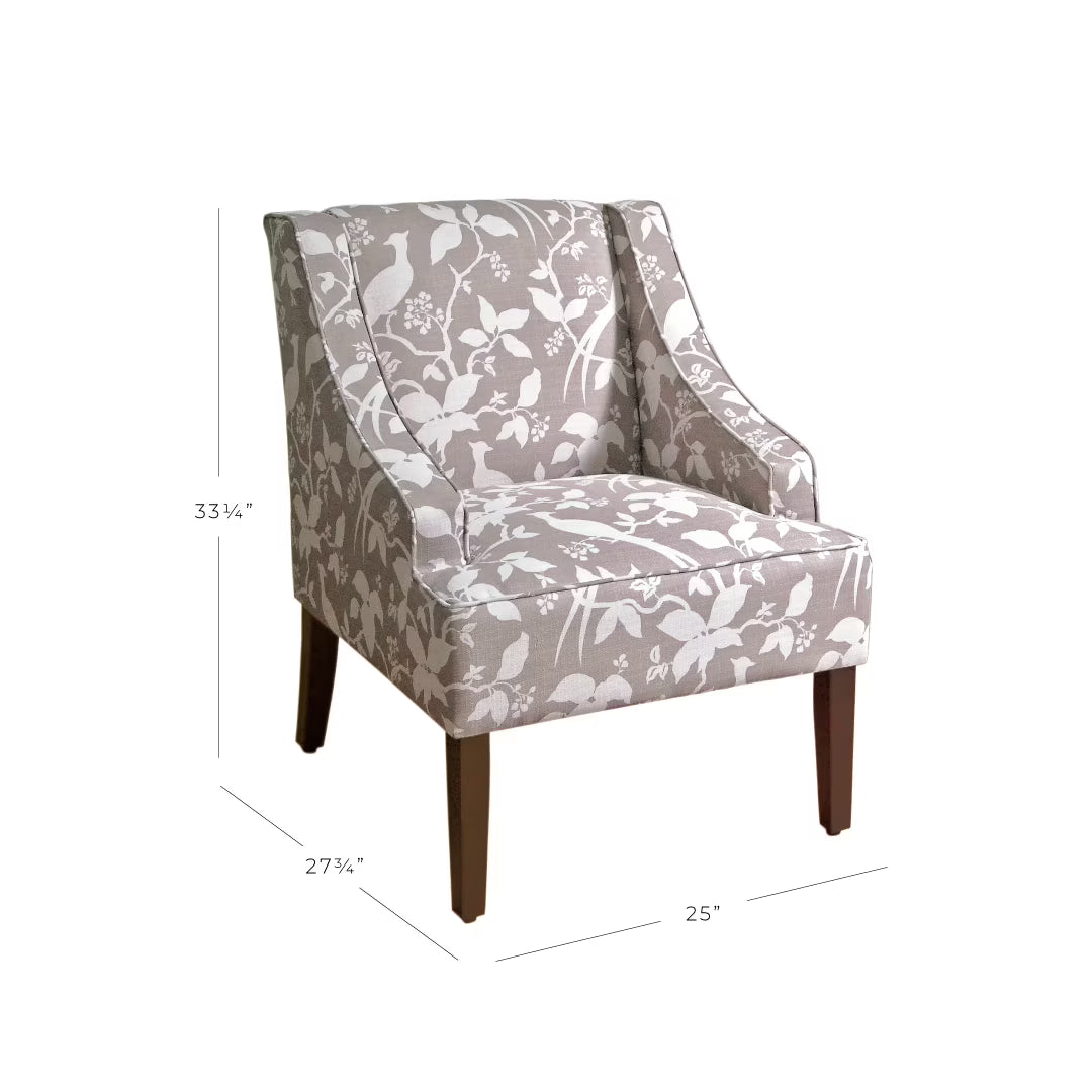 HomePop Classic Swoop Accent Chair - Blue and White Damask