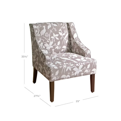 HomePop Classic Swoop Accent Chair - Blue and White Damask