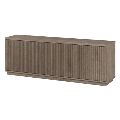 Evelyn&Zoe Hanson Rectangular TV Stand for TV's up to 75", Black Grain
