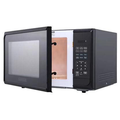 1.1 cu ft 1000W Microwave Oven - Stainless Steel Black: Countertop, Child Lock, 6 One-Touch Settings
