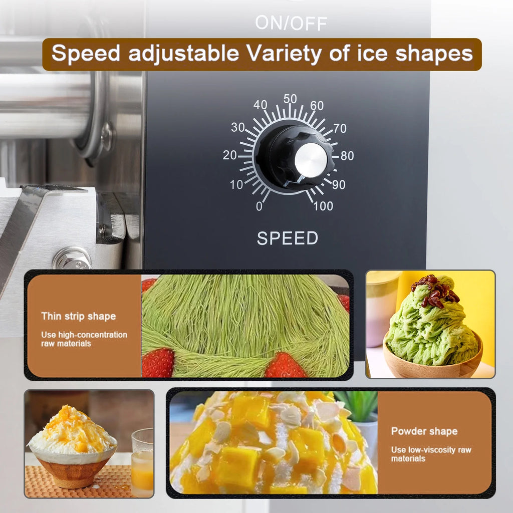 Kolice Commercial Automatically Snowflake Ice Machine,Snow Cone Maker-374lbs/Day, Air Cooling