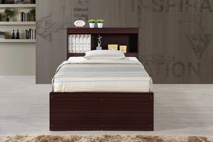 Hodedah Twin-Size Captain Bed with 3-Drawers and Headboard in White